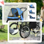 CrafteRify EasyFold Pet Stroller with Rubber Wheels - Image 4