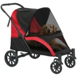CrafteRify Large Dog Pet Stroller with Shock Absorbing Wheels