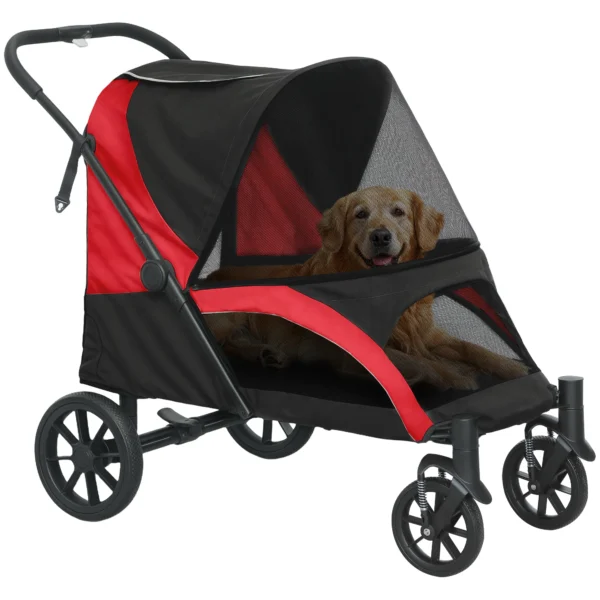 CrafteRify Large Dog Pet Stroller with Shock Absorbing Wheels