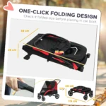 CrafteRify Large Dog Pet Stroller with Shock Absorbing Wheels - Image 4