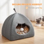 CrafteRify Cat Cave Bed with Cushion & Teaser Ball - Image 7