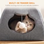 CrafteRify Cat Cave Bed with Cushion & Teaser Ball - Image 6