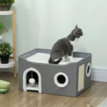 CrafteRify Foldable Cat House with Scratcher & Cushion - Image 3