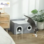 CrafteRify Foldable Cat House with Scratcher & Cushion - Image 4