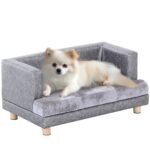 CrafteRify PU Leather Dog Sofa Bed with Cushion