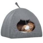 CrafteRify Cat Cave Bed with Cushion & Teaser Ball