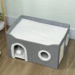 CrafteRify Foldable Cat House with Scratcher & Cushion - Image 9