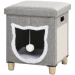 CrafteRify Cat Bed Cube with Scratching Pad & Cushion