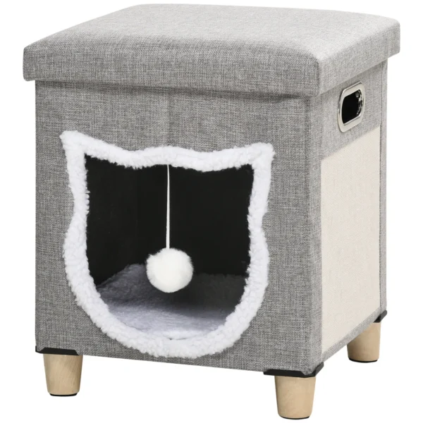 CrafteRify Cat Bed Cube with Scratching Pad & Cushion