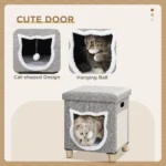 CrafteRify Cat Bed Cube with Scratching Pad & Cushion - Image 7
