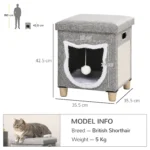 CrafteRify Cat Bed Cube with Scratching Pad & Cushion - Image 4