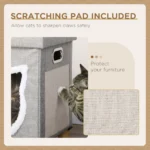 CrafteRify Cat Bed Cube with Scratching Pad & Cushion - Image 6