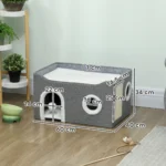 CrafteRify Foldable Cat House with Scratcher & Cushion - Image 5